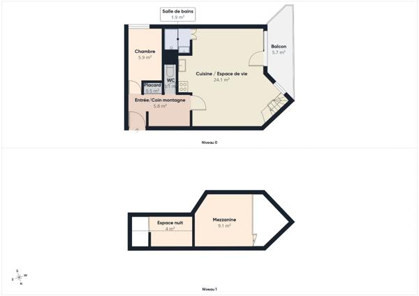 Haute Savoie (74), à vendre SAMOENS - Domaine skiable Grand Massif - Appartement T2 bis + 2 mezzanines