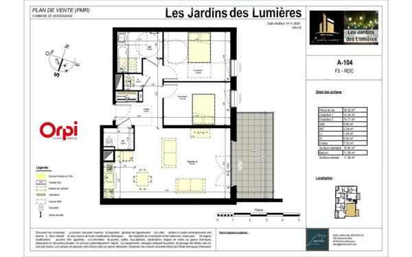 Appartement à vendre    3 pièces •  Herserange