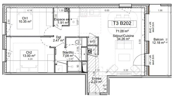 Appartement à vendre 3 pièces 71 m² Le Touvet