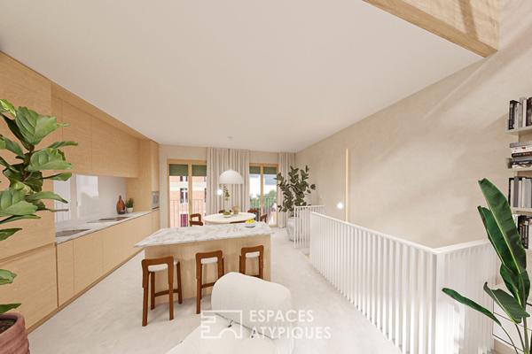 Duplex avec terrasse et toit végétalisé