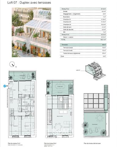 Duplex avec terrasse et toit végétalisé