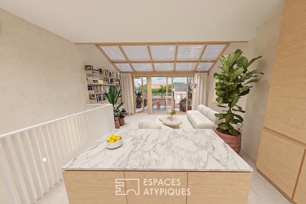 Duplex avec terrasse et toit végétalisé