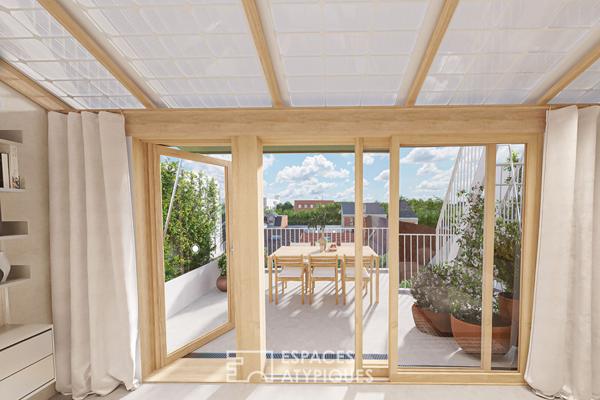 Duplex avec terrasse et toit végétalisé