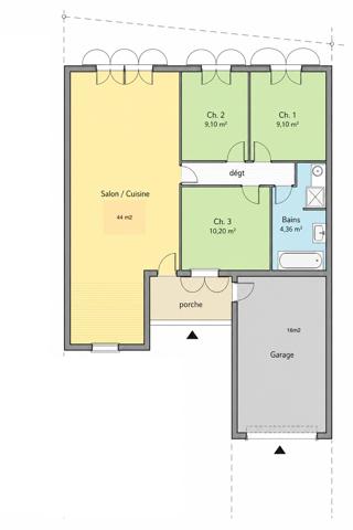 Maison de plain-pied, 3 chambres avec jardin et garage – Secteur Pompignane