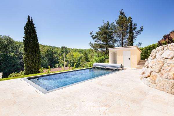 Maison rénovée en contemporain avec piscine sur les coteaux de Lacroix Falgarde