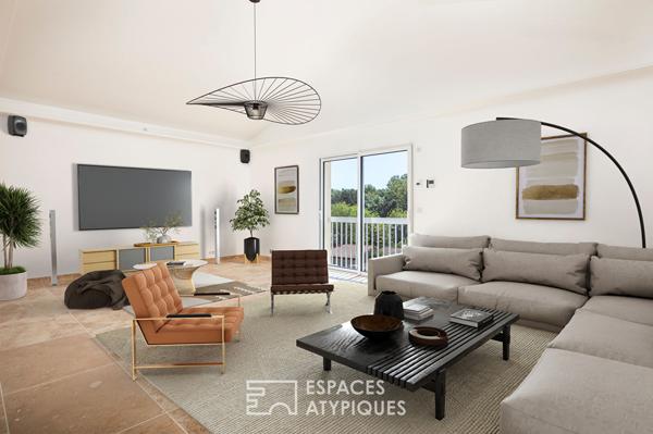 Maison rénovée en contemporain avec piscine sur les coteaux de Lacroix Falgarde