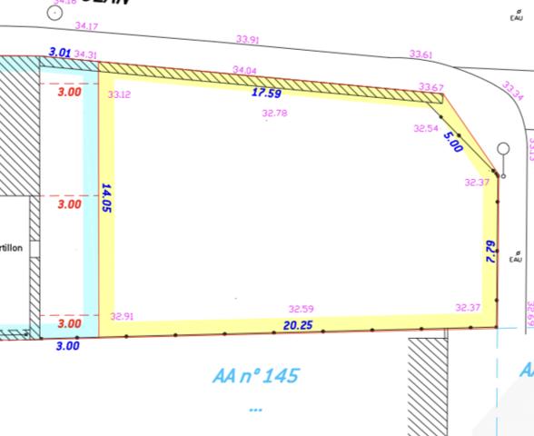 terrain constructible de 256 m2 pour construction de 100 m2
