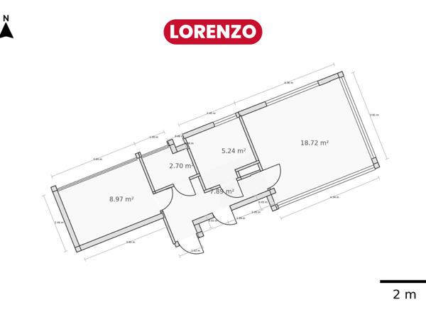 LILLE (Grand Palais / Lille-Centre) ? Lumineux T2 de 43 m² au 5? étage ? Résidence sécurisée avec gardien