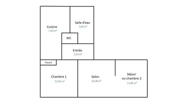 Appartement à vendre  3 pièces - 57,11 m2 COLOMBES - 92