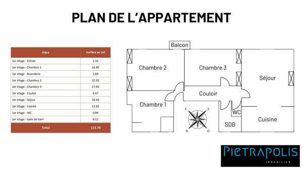 HORLOGE - T4 Bourgeois de 114m² - Parking
