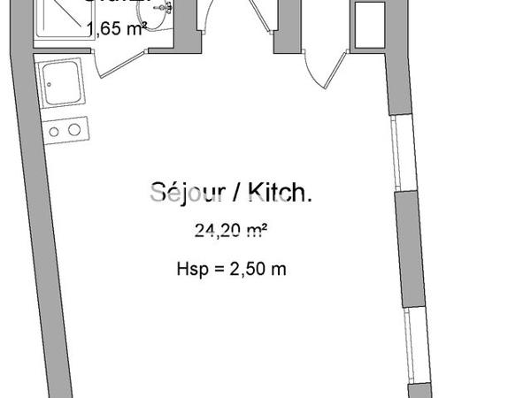 Location Studio 27.2 m² - 44 RUE D'ANTRAIN Rennes 35000