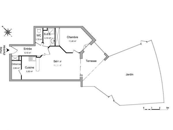 Location Appartement 2 pièces 50.2 m² - 22 ALLEE DES ACACIAS Lons 64140