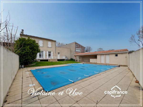 Maison de caractère avec piscine et vaste garage évolutif – Rieux-Minervois
