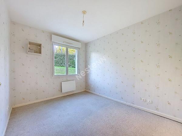 Orvault Haute Vallée - Mulonnière : En vente Superbe Appartement de 75M² en rez de jardin avec terrasse couverte, parfaitement agencé : 4 placards intérieurs, 1 cellier, 1 cave, 1 garage clos.