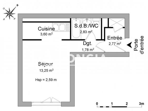 Location Studio 24.23 m² - LA RENARDIERE Les Pennes De Mirabeau 13170