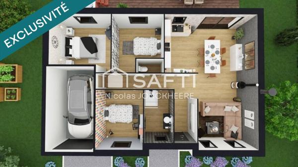 Terrain Annezin 374 m² - Sud-Est