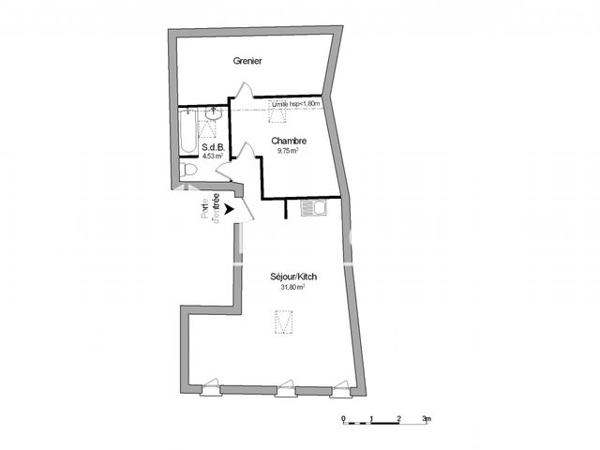 Location Appartement 2 pièces 46.08 m² - PLACE DE LA POSTE Alixan 26300