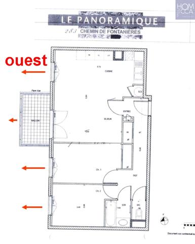 Appartement 3 pièce(s) 2 chambre(s) 63.87 m²