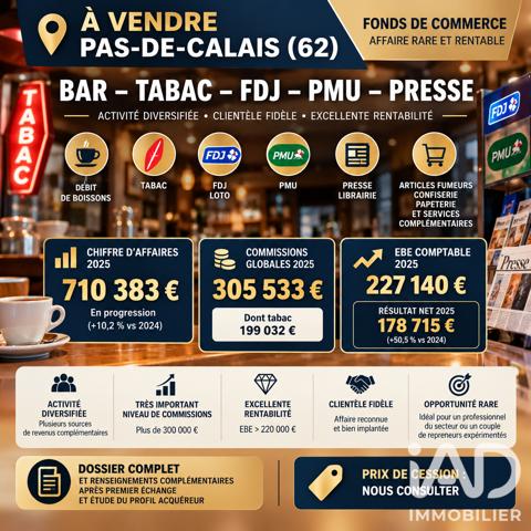 Bar, Brasserie, Tabac à vendre 500 m² Fruges
