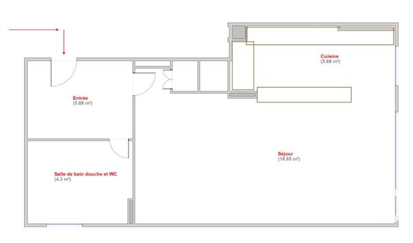 Studio à vendre 32,51 m² 