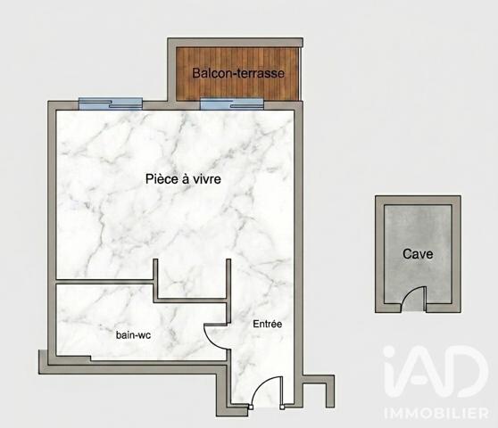Studio à vendre 25 m² Vence