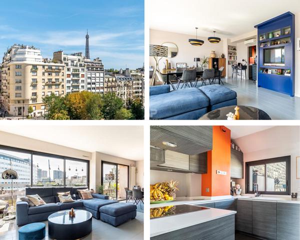 PARIS 16EME - DUPLEX AVEC TOIT TERRASSE VUE TOUR EIFFEL €1 590 000 ** - Référence NG-6556