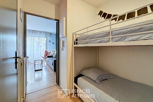 Studio cabine clé en main avec balcon en centre-ville