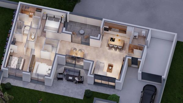 MAISON CONTEMPORAINE PLAIN PIED - 114 m² - GRAND CHAMP CENTRE