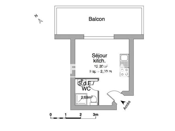 Location Studio 14.89 m² - 70 RUE DE CHOISY Vitry Sur Seine 94400