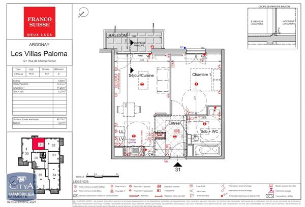 Appartement à louer 2 pièces 40.1m² Argonay (74370)