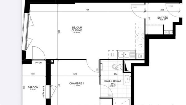 T2 Marcq-en-Baroeul 50.60 m²