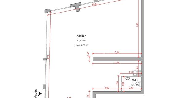 Location Local commercial 1 pièce 98.77 m² - Pessac 33600