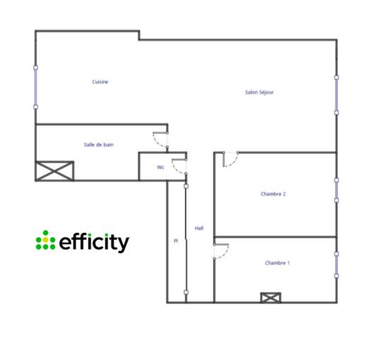 Appartement 3 pièces - 66 m² Exclusivité efficity