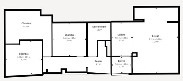 Appartement à vendre 4 pièces LA CIOTAT (13) - 74m2 terrasse vue mer - cave - au calme - à pieds centre ville.