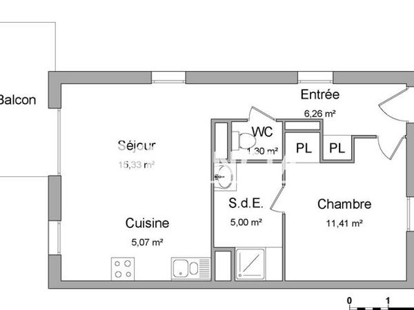 Location Appartement 2 pièces 44.37 m² - 23 MAIL CAPT GUYNEMER Dijon 21000