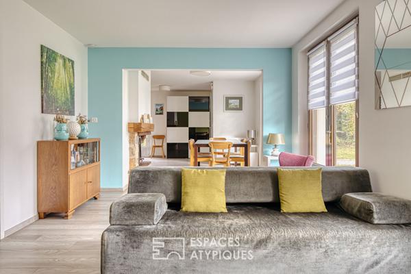 Maison de plain-pied vue sur lac