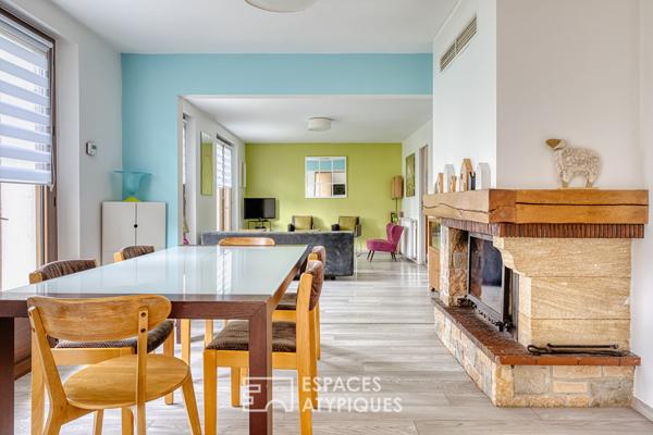 Maison de plain-pied vue sur lac