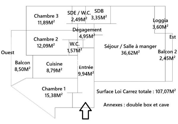 Appartement
         5 pièces
        - 107 m² 1 055 000 € *