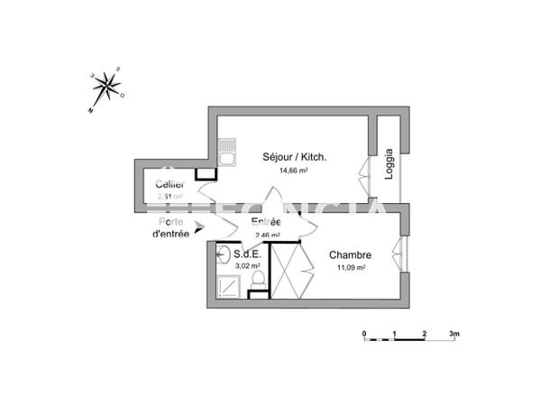 Location Appartement 2 pièces 33.74 m² - 1 SQUARE DU ROC DE FRANCE Perpignan 66100