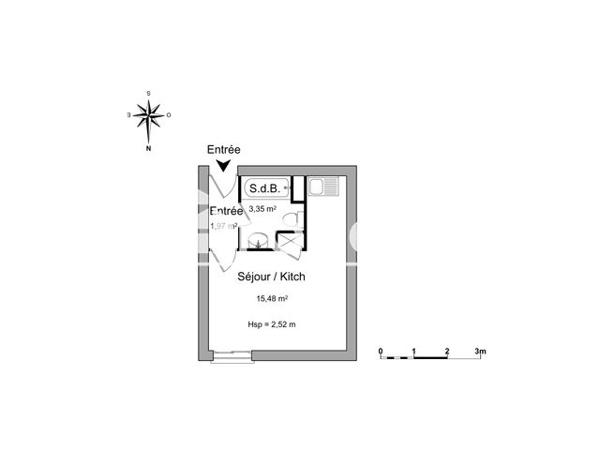 Location Studio 20.8 m² - 11 RUE LESAGE Rennes 35000