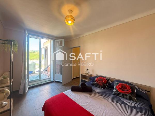 BANYULS SUR MER, APPARTEMENT T2 VUE EXEPTIONNELLE MER ET MONTAGNE,PARKING,CAVE