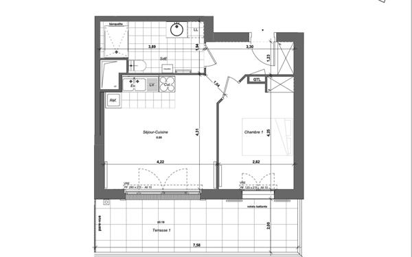 Appartement à vendre    2 pièces • 40,75 m2 Hyères