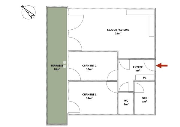 Appartement 3 pièces - 64 m²