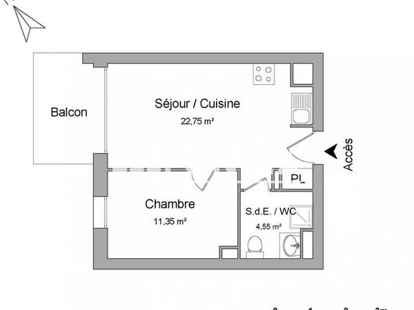 Location Appartement 2 pièces 38.65 m² - RESIDENCE LES REFLETS D'ANAYET Lons 64140