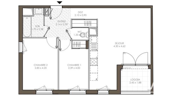 Appartement à vendre 3 pièces 60 m² Vénissieux