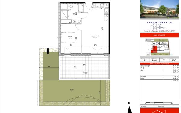 Appartement à vendre    2 pièces • 43,72 m2 Château-Thierry