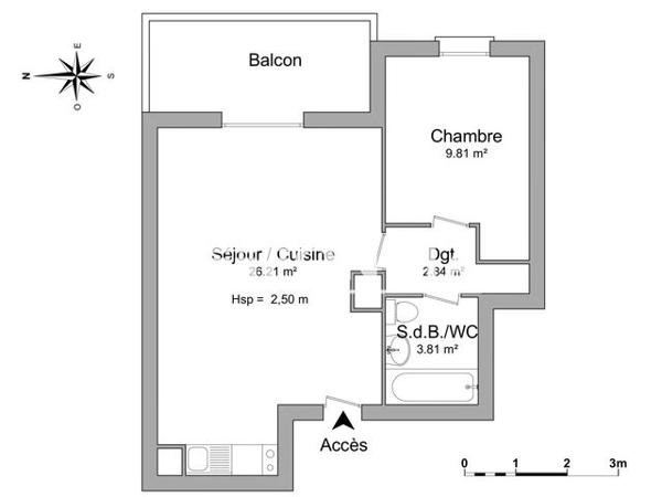 Location Appartement 2 pièces 42.67 m² - RESIDENCE LES HAUTS DE PLANTIN Nevers 58000