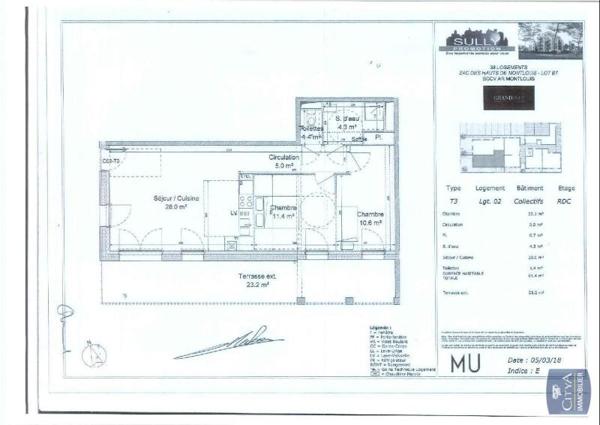 Appartement à louer 3 pièces 61.4m²