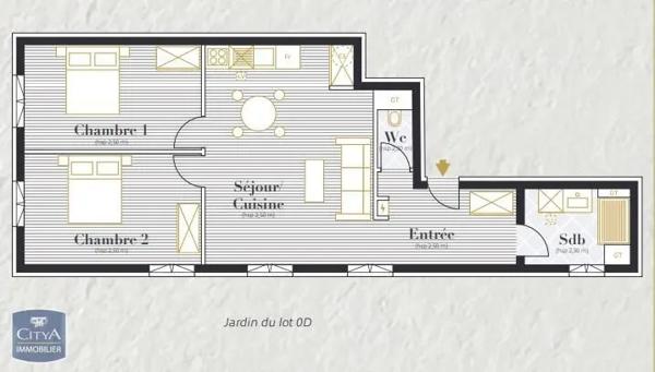 Appartement à louer 3 pièces 62.51m²