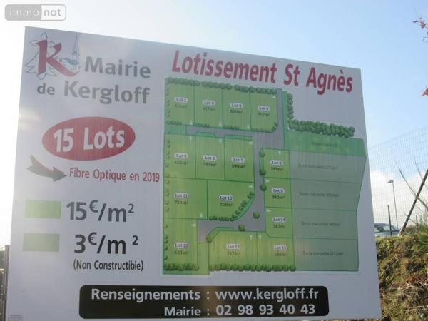 Terrain à Batir à vendre à Kergloff dans le Finistère (29270), ref : 29066-377681